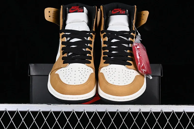 All categories Air Jordan Jordan series basketball shoes Air Jordan 1 High LJR version Air Jordan 1 Rookie Of the Year AJ1 Joe 1 black brown toe 555088-700
